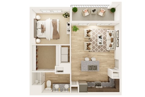 Dalton Austin Residences in Pflugerville, Texas One Bedroom Floor Plan